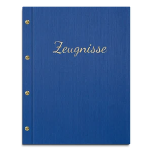 Zeugnismappe im Einband mit Leinenoptik, versch. Farben, goldene Prägeschrift - Picture 1 of 21