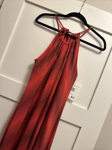 Patagonia Red Striped Sleeveless Full Length Maxi Sun Dress Women’s Medium NEW - Picture 1 of 4