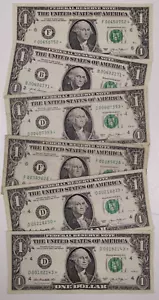 $1 star note lot - five, dollar bills all serial numbers are low 1981 banknote - Picture 1 of 10