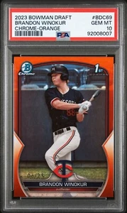 2023 Bowman Draft Chrome Brandon Winokur Orange Refractor /25 PSA 10 GEM MT - Picture 1 of 2