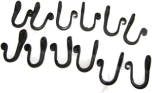 Wrought Iron Hooks-Nail Hooks-One Dozen Small- Made-1 Inch - Picture 1 of 12
