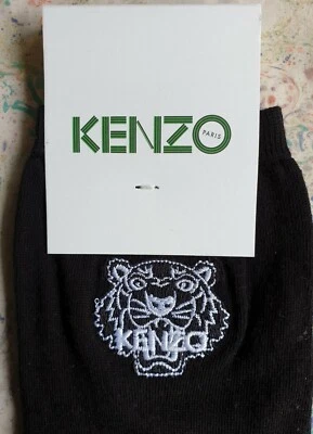 Kenzo Paris Womens Italian Cotton Ankle Socks Woven Tiger Black+White 36-38 £29 - Image 1 of 4