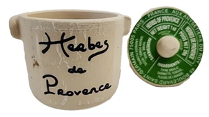 Vaso de arcilla de cerámica francés de hierbas de Provenza con tapa 1 oz 2,5" x 3,5" Francia - Imagen 1 de 4