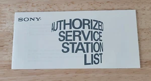 Vtg SONY AUTHORIZED SERVICE STATION LIST Booklet ©1970s - Picture 1 of 2