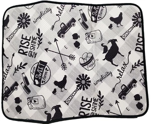X-Large Tappetino Asciugapiatti in Microfibra Stampato,18 x 24", TEMA FATTORIA E ANIMALI DOMESTICI, S&T - Foto 1 di 17