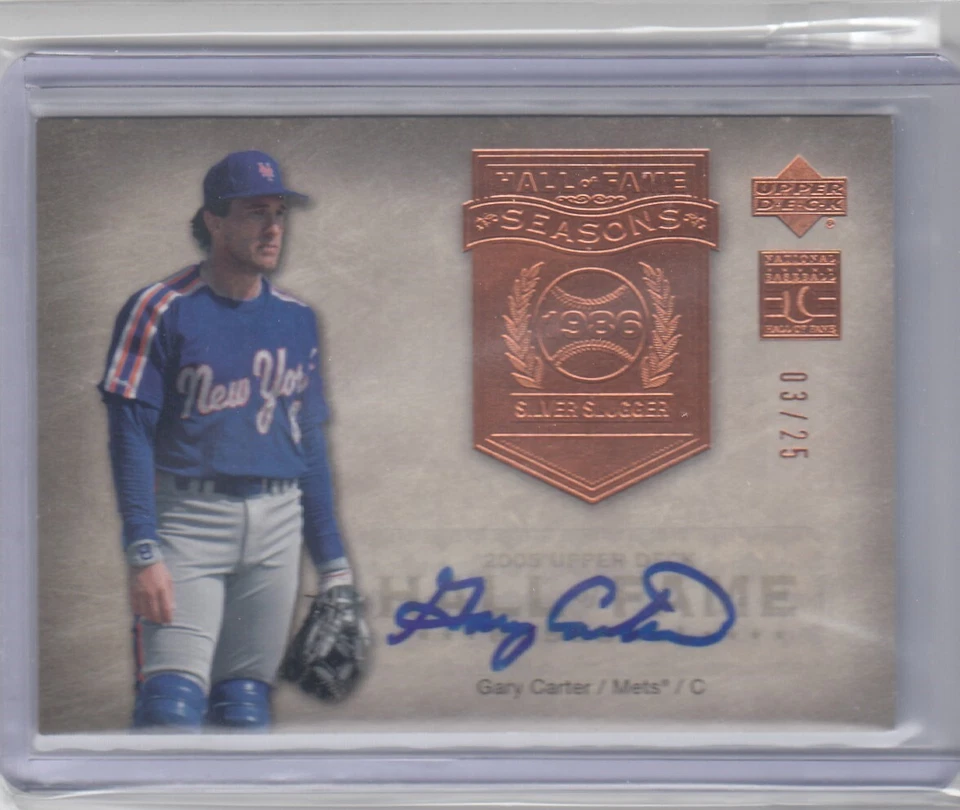 2005 年加里·卡特 UD Upper Deck 名人堂季节签名 /25 - GC1 大都会队 — 第 1/1 张图片