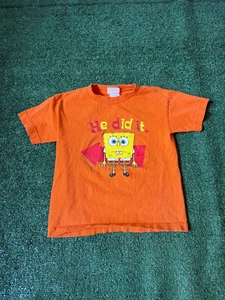 Vintage Spongebob Squarepants 2005 YOUTH Cartoon Graphic T-Shirt Size Small - Picture 1 of 7