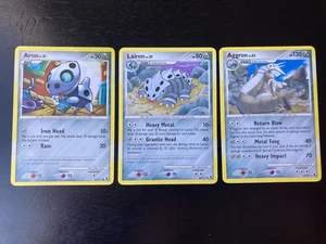 Pokémon Rising Rivals Non-Holo Aggron 14/111, Lairon Lv.37 44/111, & Aron Lv.21 - Picture 1 of 11