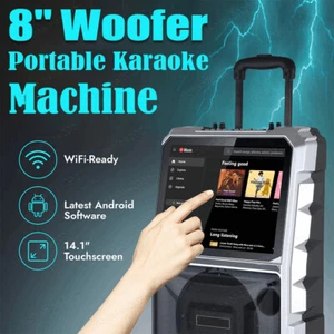 Altoparlante portatile touchscreen macchina karaoke integrato 14,1'' tablet e microfono - Foto 1 di 15