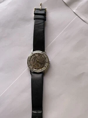 Unique 1970’s Swiss Revue 17 Jewel Skeleton Watch Clear Front And Back - Изображение 1 из 4