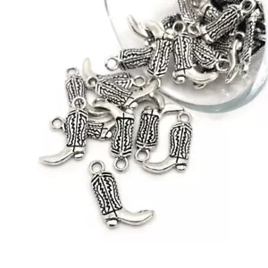 1, 4, 20 oder 50 GROSSE MENGE Stck. Antik Silber Cowboystiefel Charm - US-Verkäufer - AS1521 - Bild 1 von 4