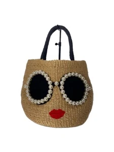 a-jolie Basket Bag Beige Charming & Stylish Tote with a Touch of Whimsy USED - Picture 1 of 6
