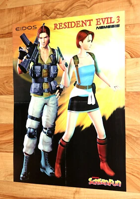 Resident Evil 3 Nemesis Jill Valentine & Carlos Oliveira / Crazy Taxi Poster PS1 - Image 1 of 4