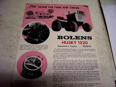 Folleto publicitario Bolens Husky 1220 1968, fotos y especificaciones Foto 1 de 2