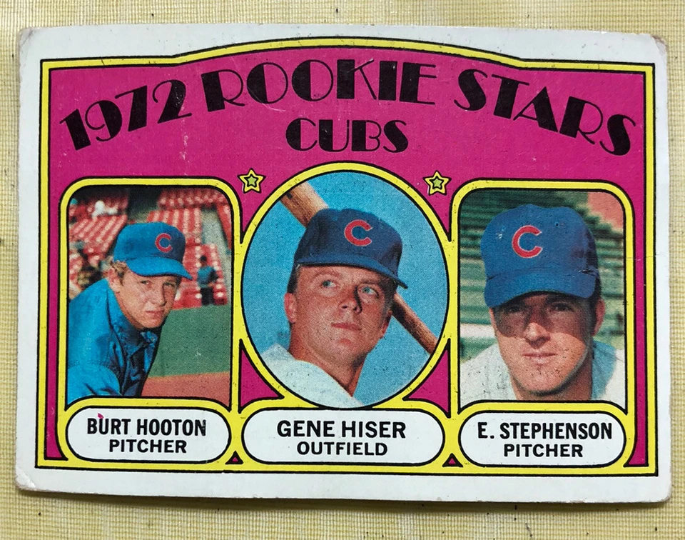 1972 Topps Cubs Rookie Stars Burt Hooton Gene Hiser E. Stephenson Card #61 Fair - Image 1 of 2