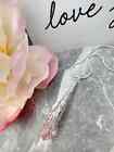Elegant Pink Crystal Teardrop Pendant Silver Necklace 18"
