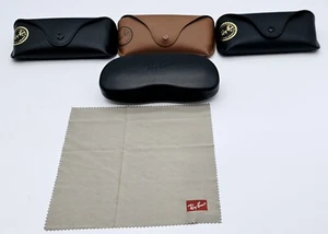 Ray Ban Sunglasses Case Cases ONLY Lot of 4 Soft and Hard Shell Velvet Interior - Picture 1 of 14