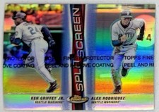 1999 Ken Griffey Jr. Alex Rodriguez Topps Finest Split Screen Dual Refractor SS2