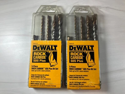 2 Conjuntos de Brocas de Martelo DEWALT 5 Peças Carboneto de Rocha DW5470 NOVO - Imagem 1 de 4