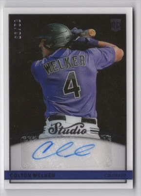 2022 PANINI STUDIO AUTO RC /99 Colton Welker Auto Colorado Rockies #PR-CW - Image 1 of 2