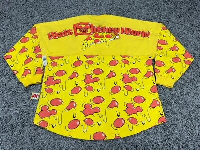 NEW Disney Spirit Jersey Adult Medium Yellow Pizza Mickey Mouse Pepperoni WDW - Image 1 of 4