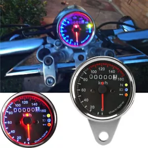 Odómetro Doble Velocímetro Universal Moto con Indicador LED para Cafe Racer - Imagen 1 de 12