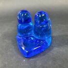Bluebirds Of Happiness Pair Of Birds Heart Glass Signed Leo Ward 1989 Label