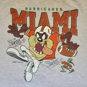 Vintage 1997 Miami Hurricanes NCAA Taz Looney Tunes Youth T-Shirt VERY RARE - Picture 1 of 15