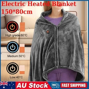 USB Electric Heated Throw Blanket Warm Poncho Wrap Blanket Portable heated Shawl - Picture 1 of 10