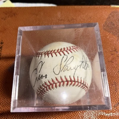 Enos Slaughter Signed Rawlings Official National League Baseball JSA COA  - Image 1 of 4