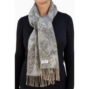 Preston and York Animal Print Scarf Fringed Lightweight Neutral Colors - Picture 1 of 5