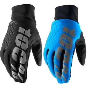 100% HYDROMATIC BRISKER GLOVES WINTER MOTOCROSS ENDURO WATERPROOF BLUE BLACK - Picture 1 of 5