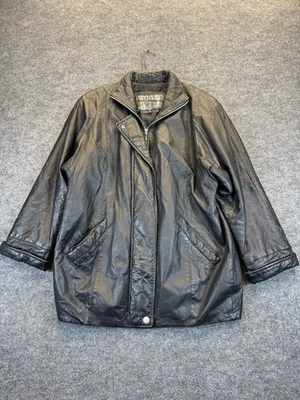 Chaqueta de cuero genuino Winlit NYC vintage para mujer talla Forro acolchado negro S Foto 1 de 4