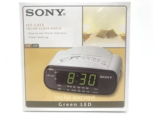 SONY AM/FM Dream Machine Clock Radio ICF-C212 White Brand New Y2K Green LED - Picture 1 of 12