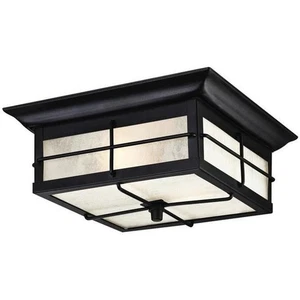 Westinghouse 6204800 Orwell Two Light Outdoor Flush Fixture  Textured Black - Picture 1 of 1