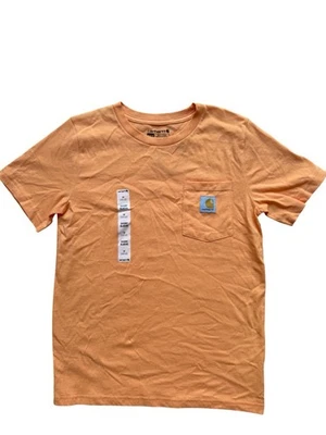 CARHARTT YOUTH SHORT SLEEVE POCKET T SHIRT MEDIUM 10-12 TANGERINE NWT CA6514 - Image 1 of 4