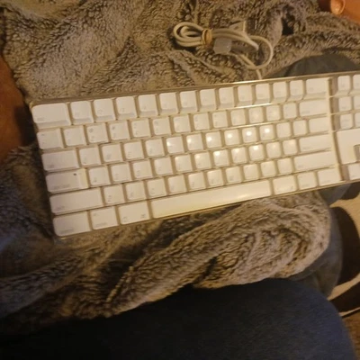 🍀 GENUINE Apple Mac White USB Wired Keyboard iMAC G3 G4 G5 eMAC A1048 - Image 1 of 4