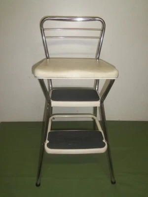 Silla taburete de metal de cocina vintage COSCO asiento abatible Foto 1 de 4