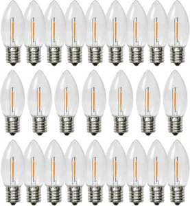 C9 Christmas Led Light Bulbs, Clear Plastic Shatterproof 25pack - Picture 1 of 7