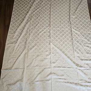 LENOX Tablecloth Ivory Platinum Laurel Leaf 96"x66" Cotton Blend Vintage Taiwan - Picture 1 of 9