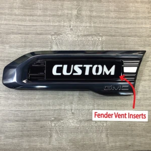 Fender Vent Inserts for GMC Sierra 2500 3500 HD 20-24 Custom Text Color Combo - Picture 1 of 3