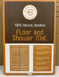 Bamboo Shower Floor Mat - Wood Bath Mat, Outdoor Shower Mat - Foldable, Non-Slip