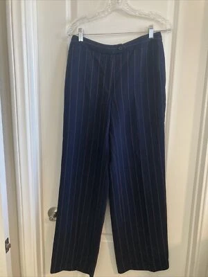 Pantalón de vestir Rena Rowan talla 8 azul con rayas rosas Foto 1 de 3