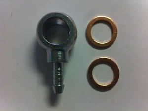 (14X6) Banjo with Copper Washers, Hole 14mm - For Line 6mm ID (1/4") - Foto 1 di 1
