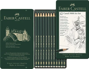Faber-Castell Castell 9000 Graphite Pencil Art Set, 12 Pack, (10-119065) - Picture 1 of 10