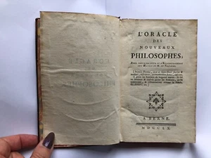 Claude-Marie Guyon L'Oracle des Nouveaux Philosophes Voltaire Leather Book 1760 - Picture 1 of 11