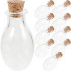 10 Clear Glass Wishing Bottles with Cork Topper for Events-LR