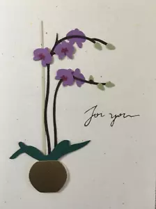 Papyrus- Mother's Day- For Anyone- 3D Handmade- Orchid Plant - Picture 1 of 2