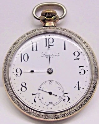 Antique Standard 50 mm, Silverroid/Yellow Gold Plated Pocket Watch 7 Jewels. - Image 1 of 4
