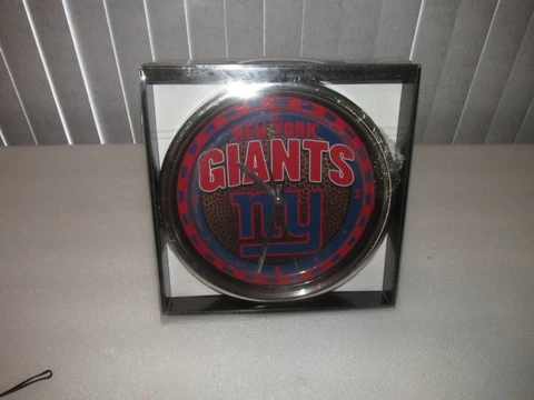 New York Giants NFL CLOCK 12" Memory Company chrome sealed 2008 Cover